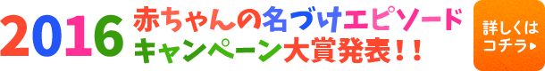 2016赤ちゃんの名づけエピソードキャンペーン対象発表