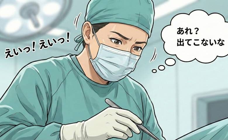 粉瘤の摘出手術をする医師